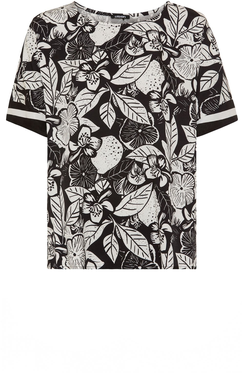 Monochrome Bold Floral Print Blouse