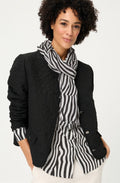 Monochrome Distorted Stripe Lightweight Scarf