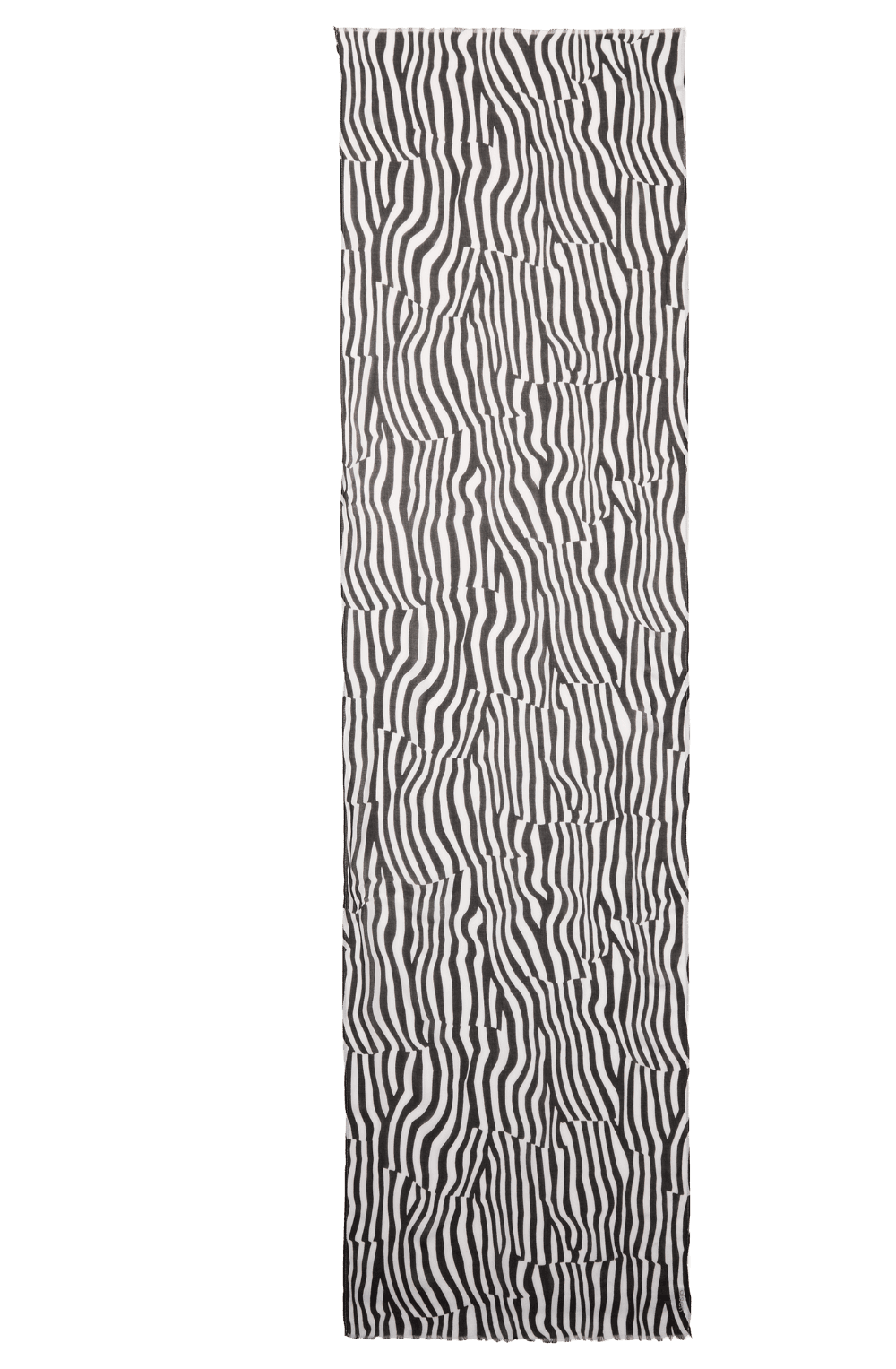 Monochrome Distorted Stripe Lightweight Scarf