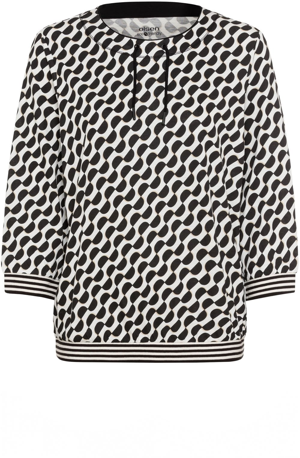 Monochrome Fitted Hem Clara Top