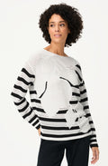 Monochrome Floral Stripe Henny Jumper