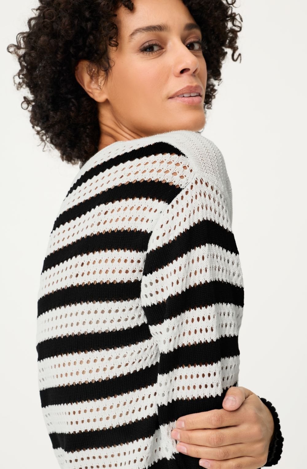 Monochrome Floral Stripe Henny Jumper