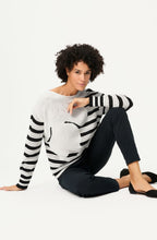 Monochrome Floral Stripe Henny Jumper