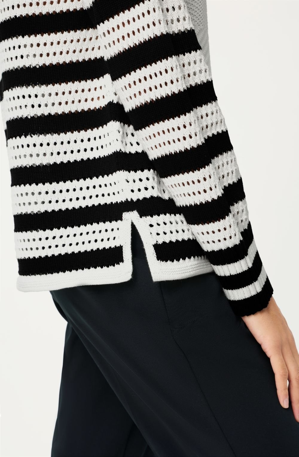 Monochrome Floral Stripe Henny Jumper