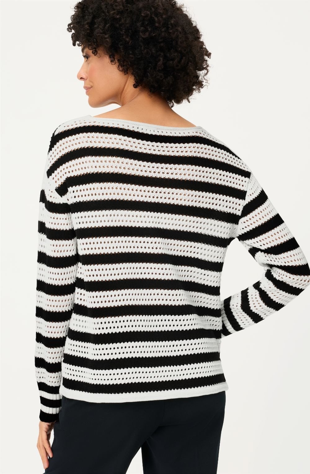 Monochrome Floral Stripe Henny Jumper