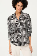 Monochrome Stripe Design Blouse