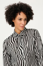 Monochrome Stripe Design Blouse