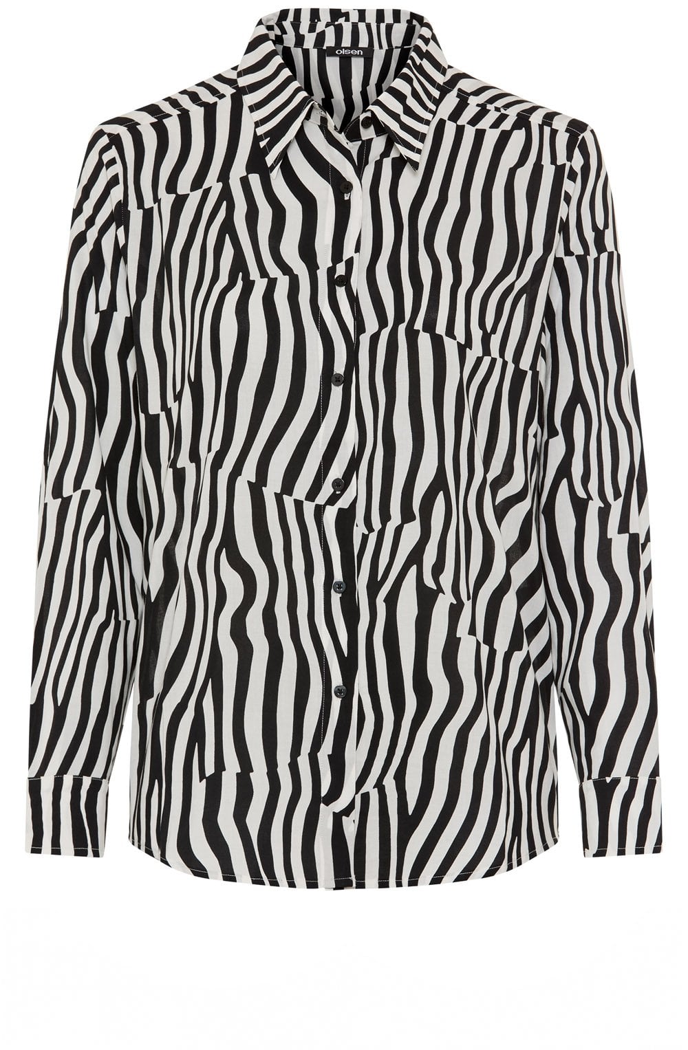 Monochrome Stripe Design Blouse