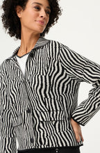 Monochrome Stripe Design Cardigan