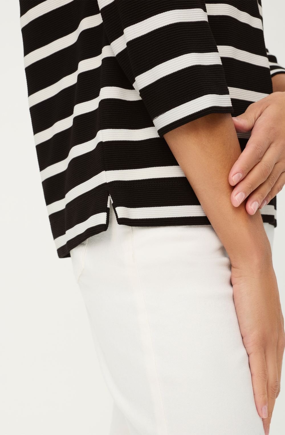 Monochrome Striped Cora Lightweight Sweatshirt