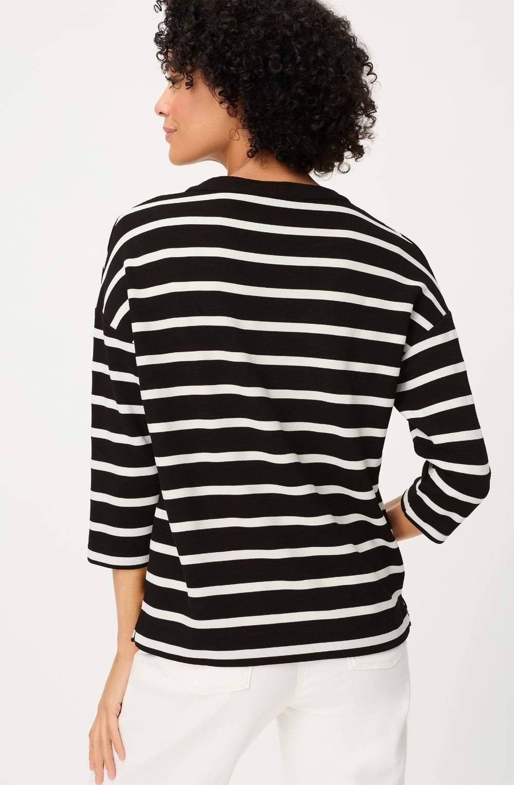 Monochrome Striped Cora Lightweight Sweatshirt