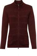 Mulberry Red Horizontal Ribbed Cardigan