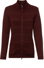 Mulberry Red Horizontal Ribbed Cardigan