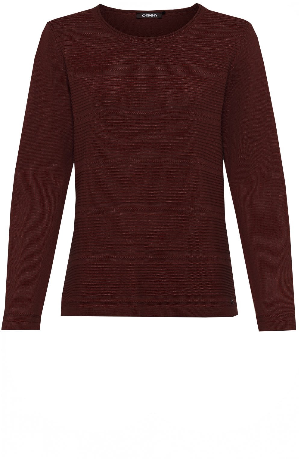 Mulberry Red Horizontal Ribbed Jumper