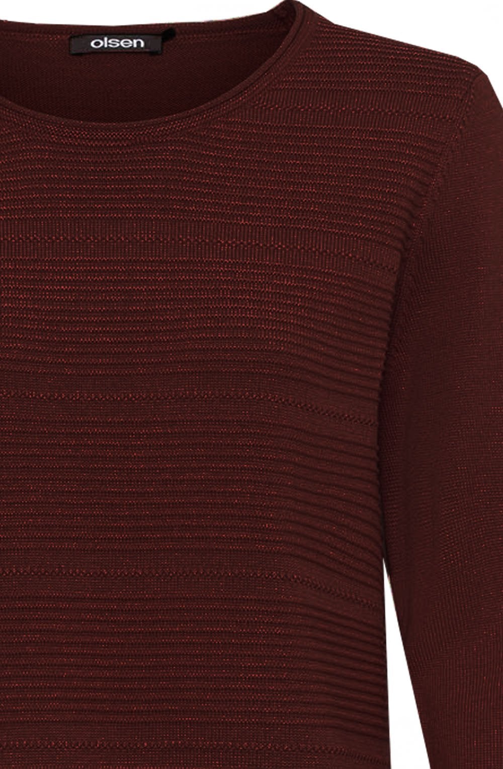 Mulberry Red Horizontal Ribbed Jumper