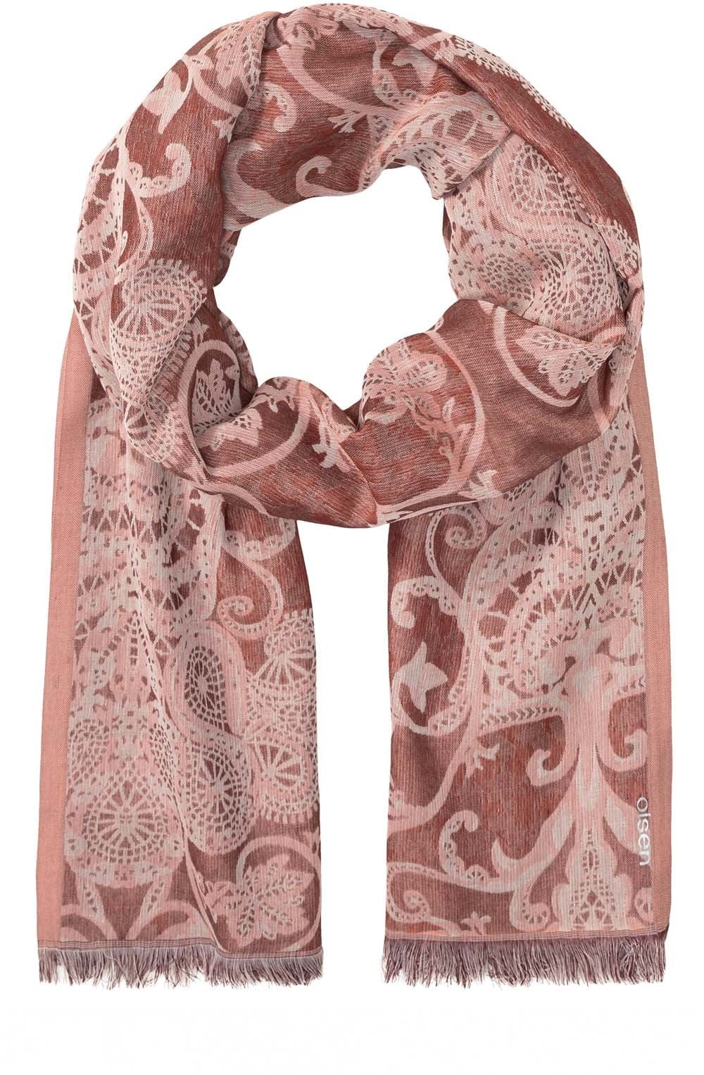 Mulberry Red Jacquard Scarf