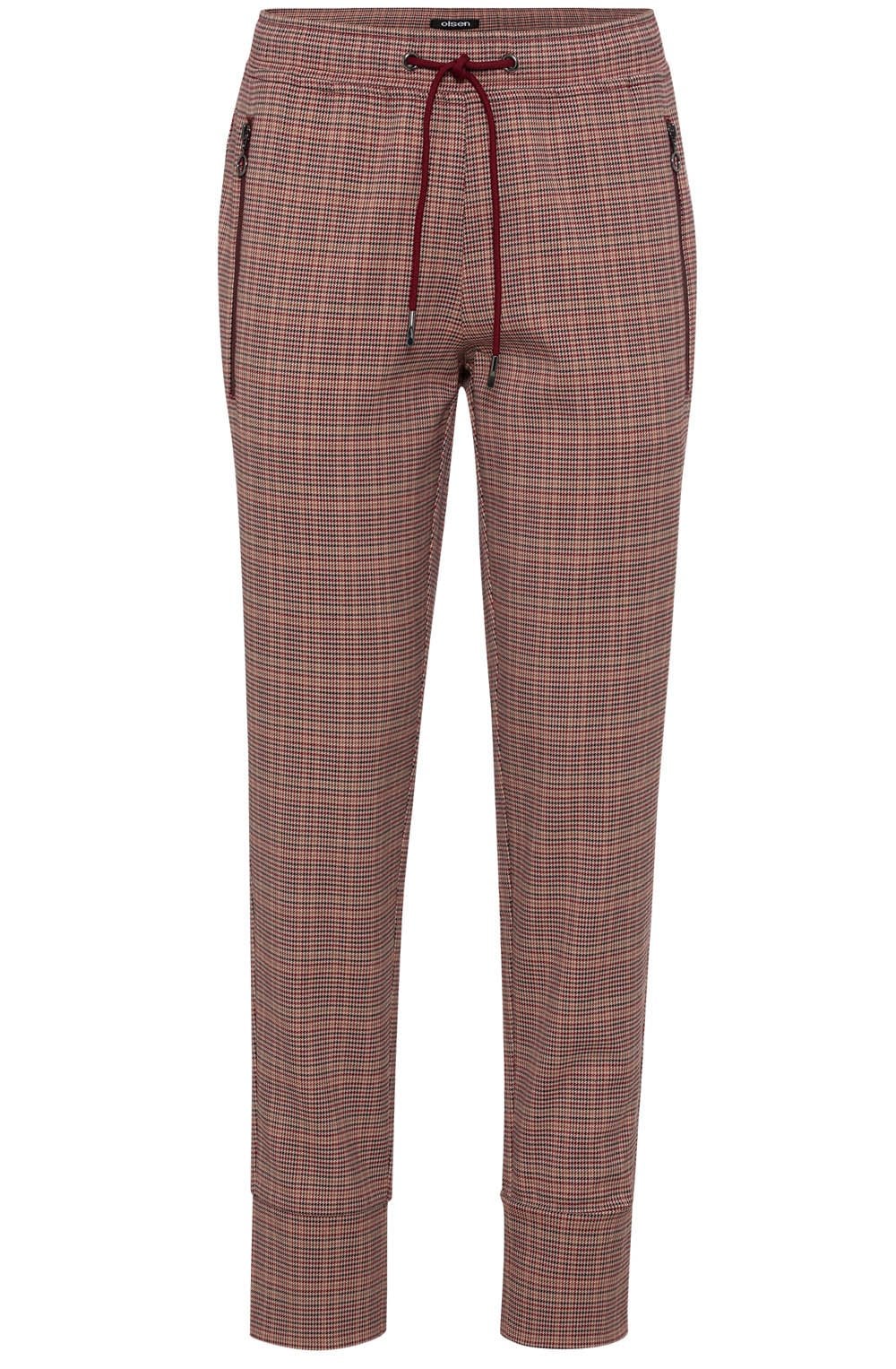 Mulberry Red Mini Houndstooth Lisa Trousers