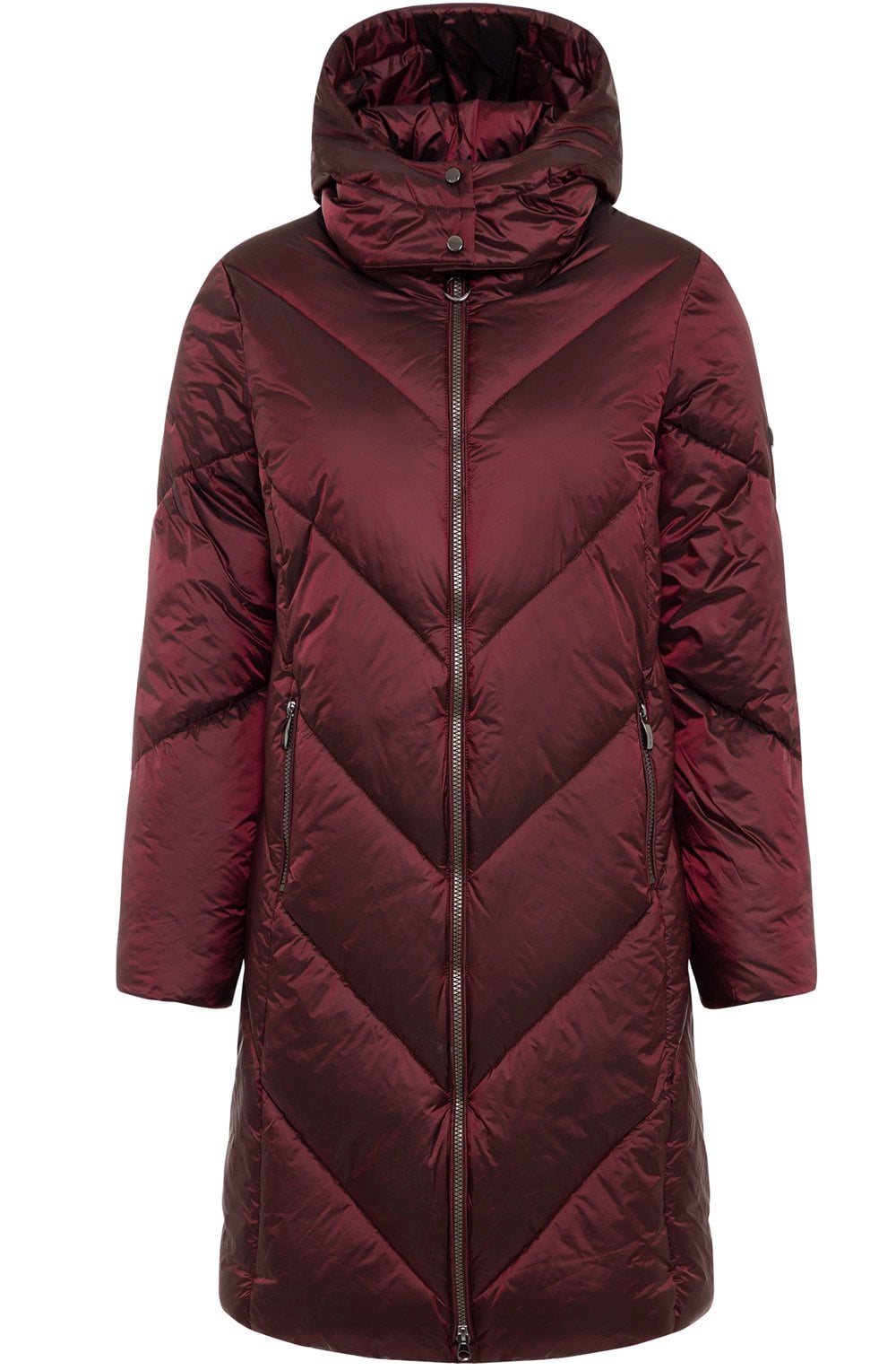 Mulberry Red Two Way Zip Coat