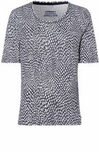 Navy Abstract Square Print T Shirt