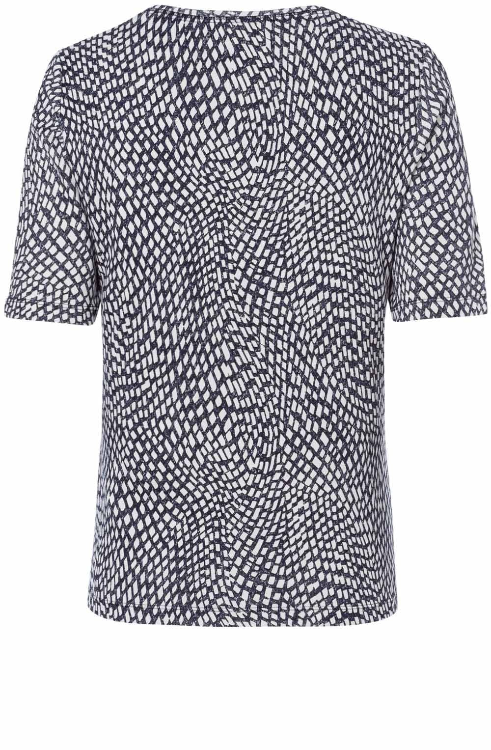 Navy Abstract Square Print T Shirt
