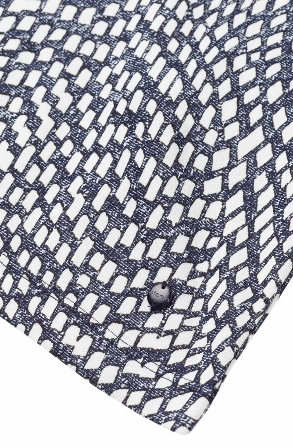 Navy Abstract Square Print T Shirt