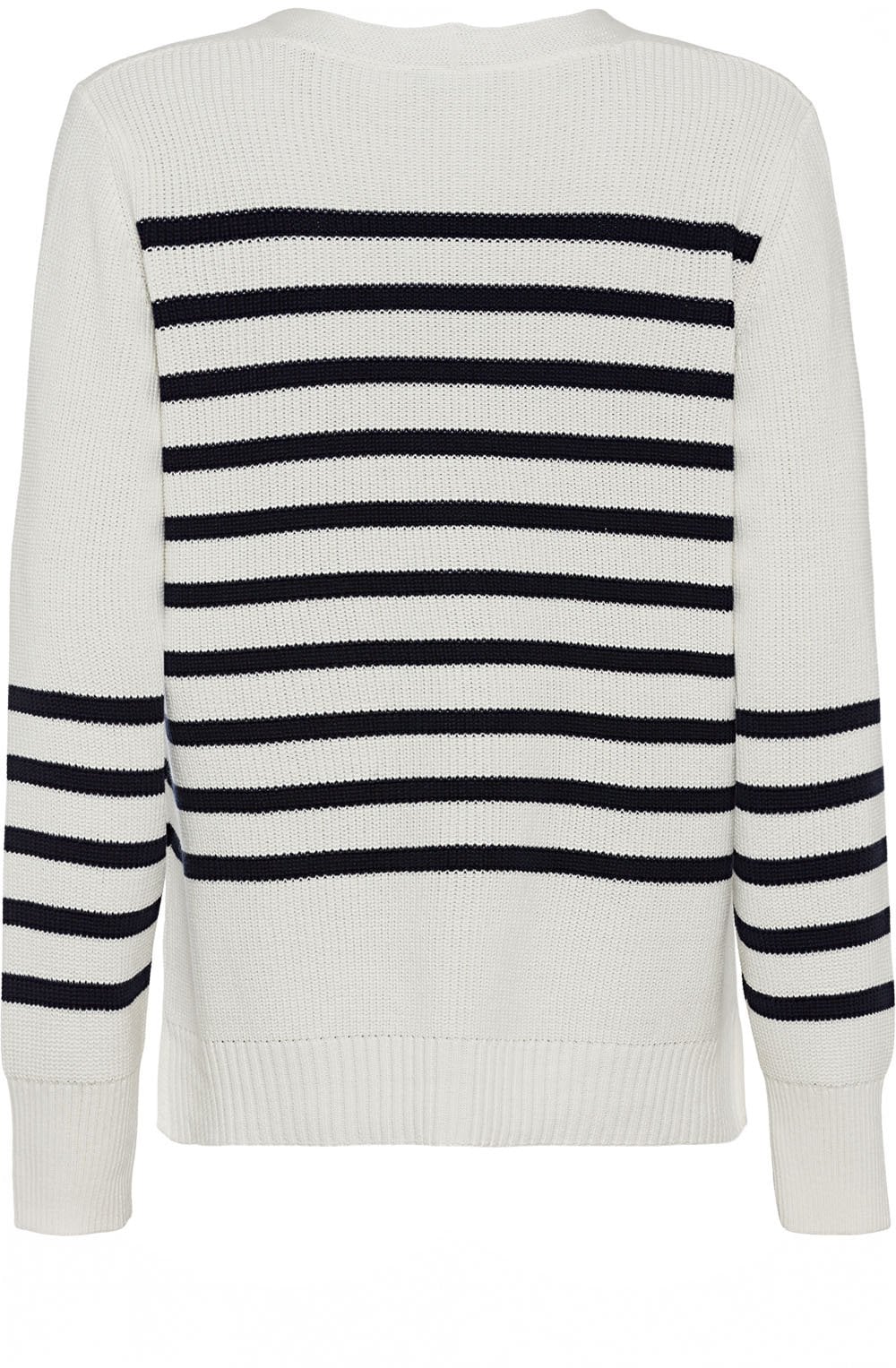 Navy and Off White Striped Cardigan