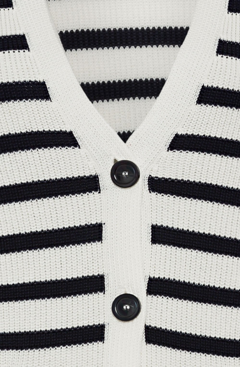 Navy and Off White Striped Cardigan