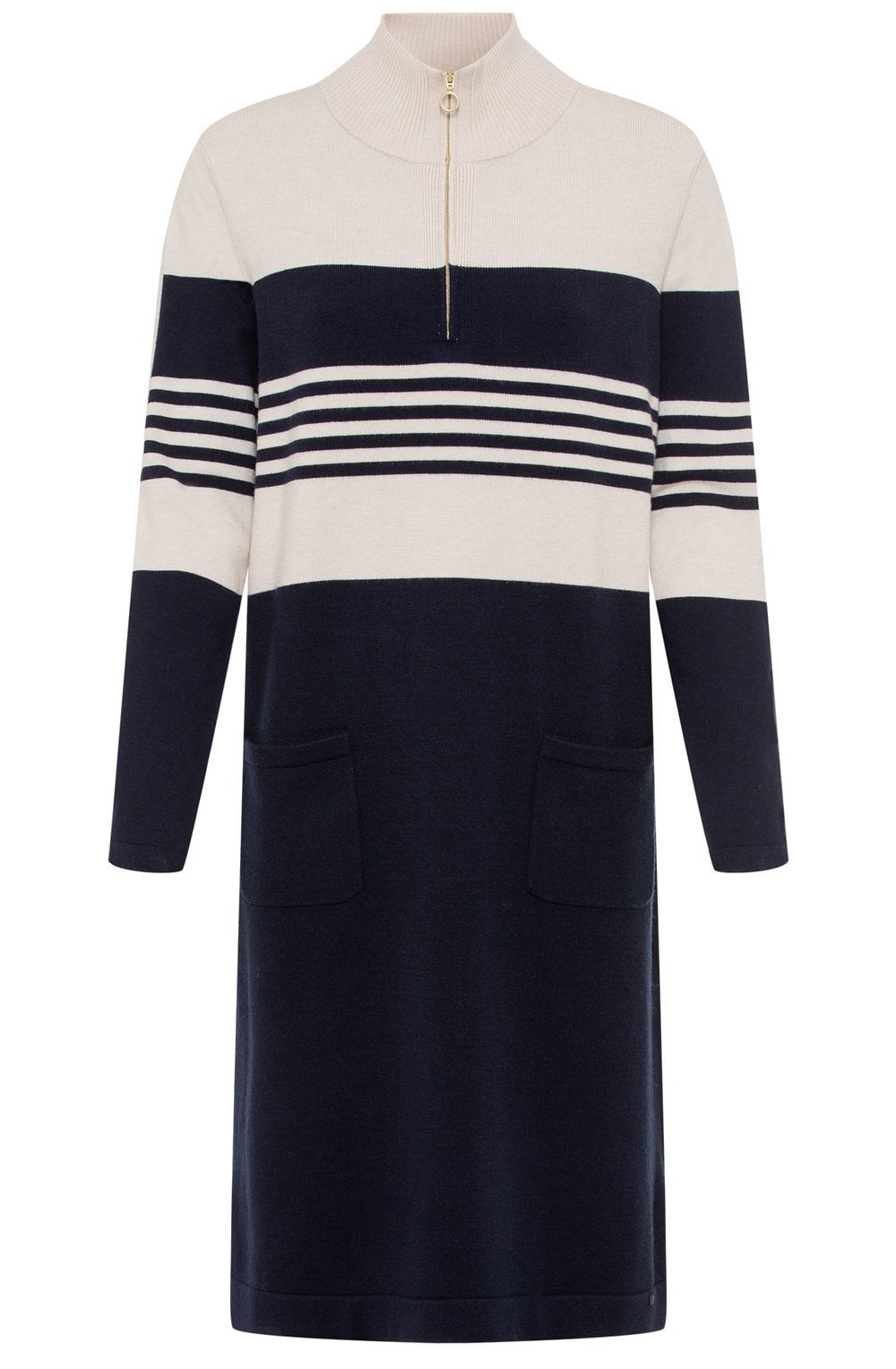 Navy and Stone Fine Knit Dress