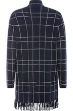 Navy Check Print Cardigan