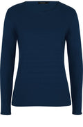 Navy Contrasting Knit Sweater