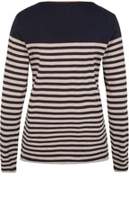 Navy & Cream Striped Top