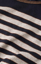 Navy & Cream Striped Top