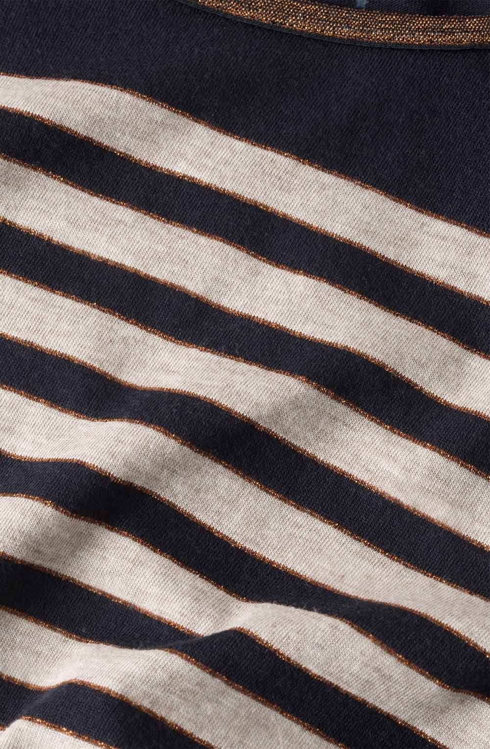 Navy & Cream Striped Top