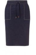 Navy Denim Effect Skirt