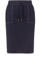 Navy Denim Effect Skirt