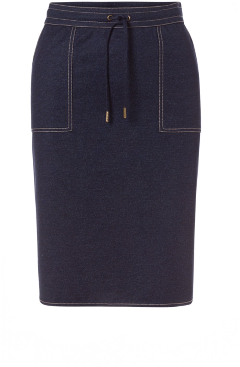Navy Denim Effect Skirt
