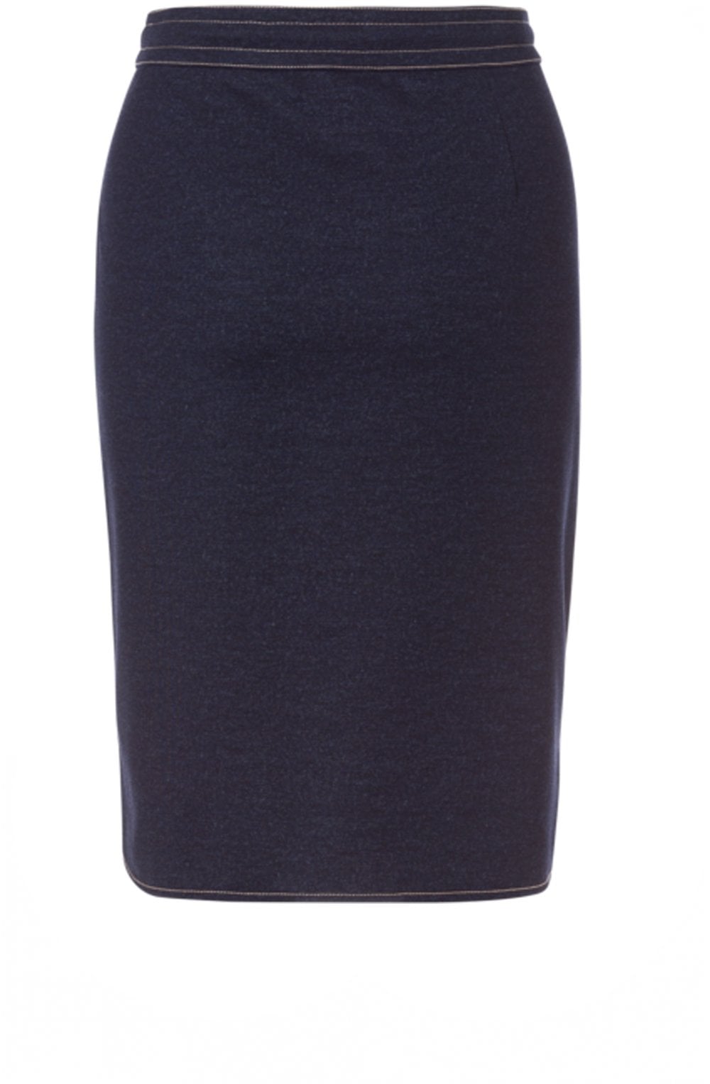 Navy Denim Effect Skirt
