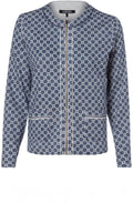 Navy Denim Effect Zip Cardigan