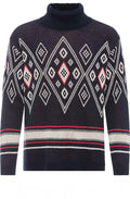 Navy Diamond Print Jumper