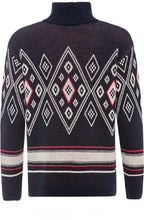 Navy Diamond Print Jumper