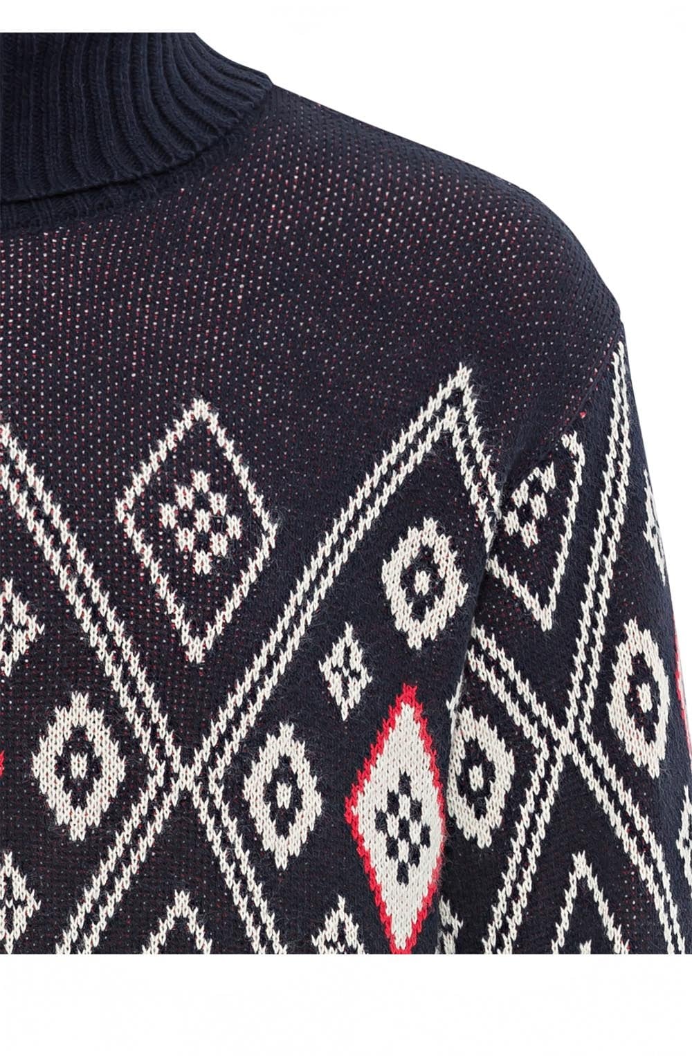 Navy Diamond Print Jumper