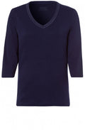 Navy Diamonte Cotton Top