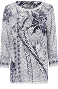 Navy Floral Print Jumper