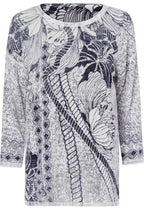 Navy Floral Print Jumper
