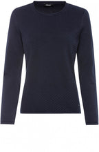 Navy Knit Herringbone Jumper