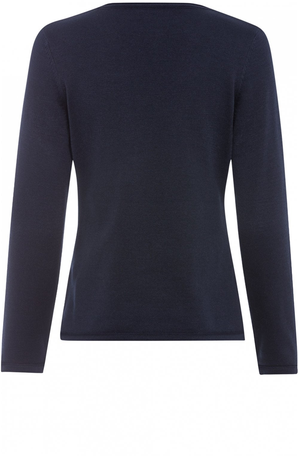 Navy Knit Herringbone Jumper