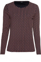 Navy Patterned Jersey Top