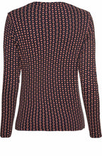 Navy Patterned Jersey Top