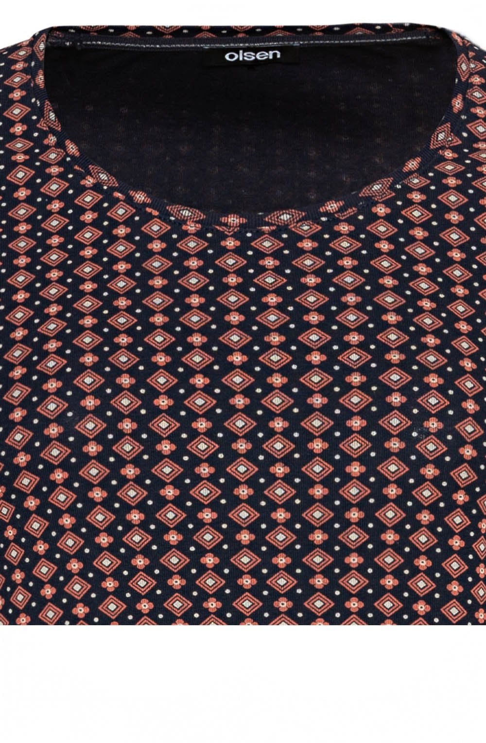 Navy Patterned Jersey Top