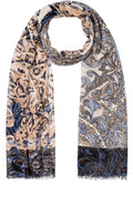 Navy Patterned Scarf